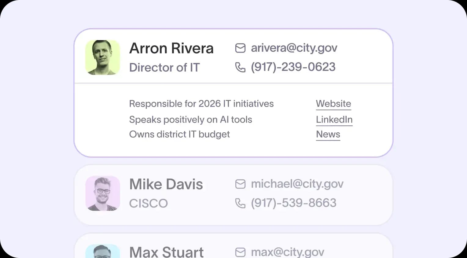Verified contacts attached to a grant-funded account in Starbridge